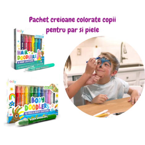 Set creioane colorate pentru par si piele